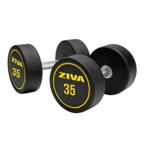 Ziva Performance rubber round dumbbell (pair) (Weight: 35kg)