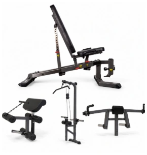Banco Multiposición FID ION fitness MB1000 + accesorios Leg Extension Pulley y Aperturas Laterales